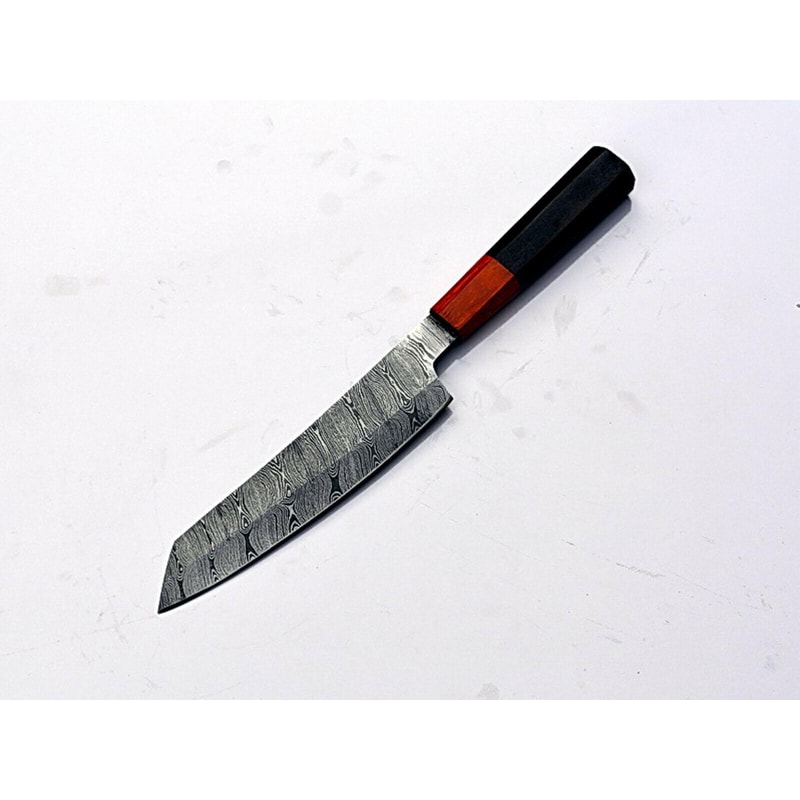 HandForged Damascus Santoku Knife Full Tang Kitchen Knife Artisan Chef Blade 0