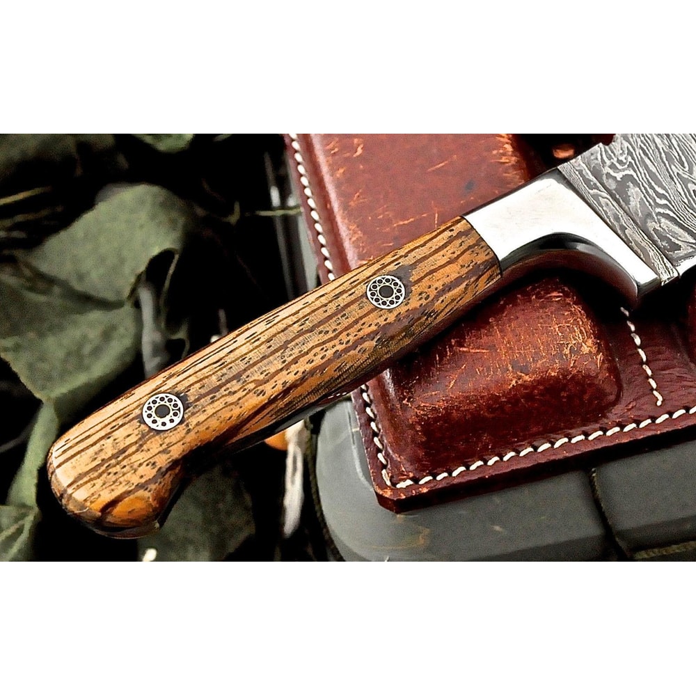 Custom Handmade Damascus French Chef Knife Zebrawood Handle 512 Layer Firestorm Steel 1