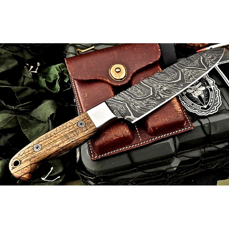 Artisan Damascus Steel French Chef Knife 512 Layers Firestorm Pattern Exotic Wood Handle 0