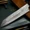 Handmade Damascus Steel Kitchen Chef Knife With Wooden Handle Leather Sheath Premium Cutting 3