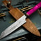 Handmade Damascus Steel Kitchen Chef Knife With Wooden Handle Leather Sheath Premium Cutting 0