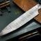Premium Handmade Damascus Steel Chef Knife With Wooden Handle Leather Sheath 4