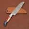 Custom Handmade Damascus Steel Kitchen Chef Knife With Bone Handle Leather Sheath Premium Full Ta 2