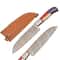 Custom Handmade Damascus Steel Kitchen Chef Knife With Bone Handle Leather Sheath Premium Full Ta 0