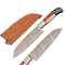 Custom Handmade Damascus Steel Kitchen Chef Knife With Bone Handle Leather Sheath Premium Full Ta 0