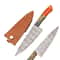 Handmade Damascus Steel Kitchen Chef Knife With Wooden Handle Leather Sheath 0