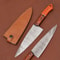 Custom Forged Damascus Steel Chef Knife Full Tang Kitchen Cutting Knife 0