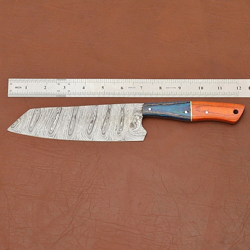 Hand Forged Damascus Steel Chef Knife Sharp Full Tang Kitchen Blade 1