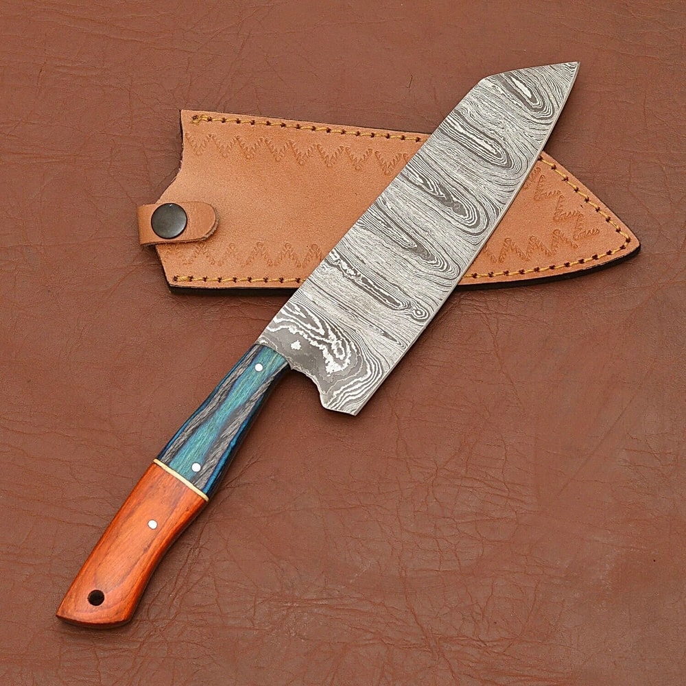 Hand Forged Damascus Steel Chef Knife Sharp Full Tang Kitchen Blade 2