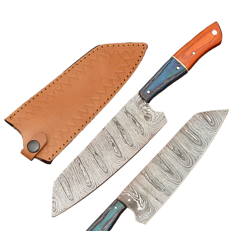 Hand Forged Damascus Steel Chef Knife Sharp Full Tang Kitchen Blade 0