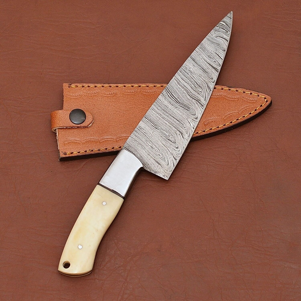 Artisan Damascus Steel Kitchen Knife Custom Handmade Chefs Tool 3