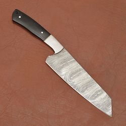 professional damascus steel kitchen knife – handcrafted wooden handle