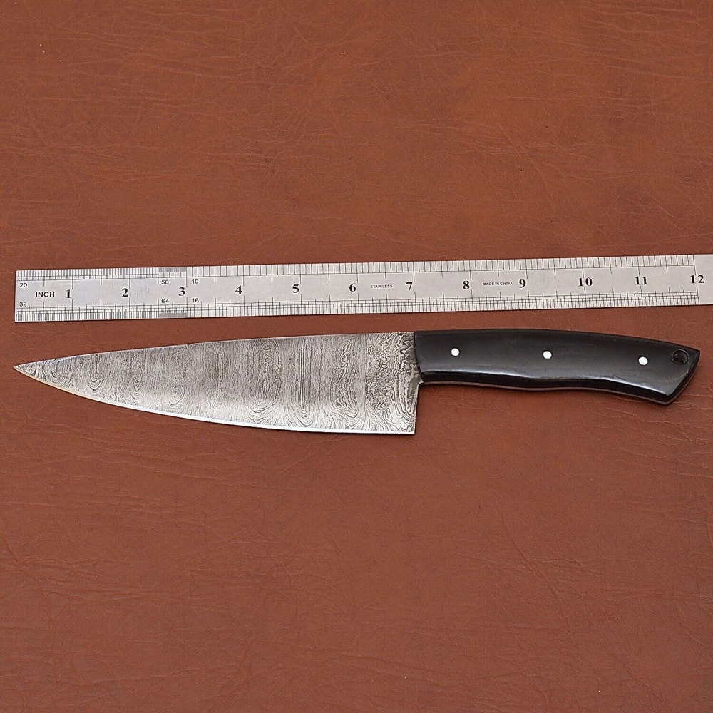 Custom Damascus Steel Chef Knife Full Tang Handmade Kitchen Blade 2