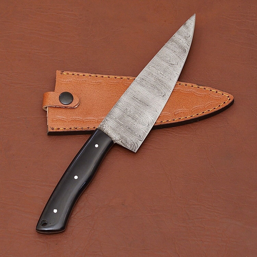 Custom Damascus Steel Chef Knife Full Tang Handmade Kitchen Blade 3