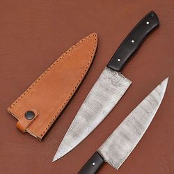custom damascus steel chef knife – full tang handmade kitchen blade