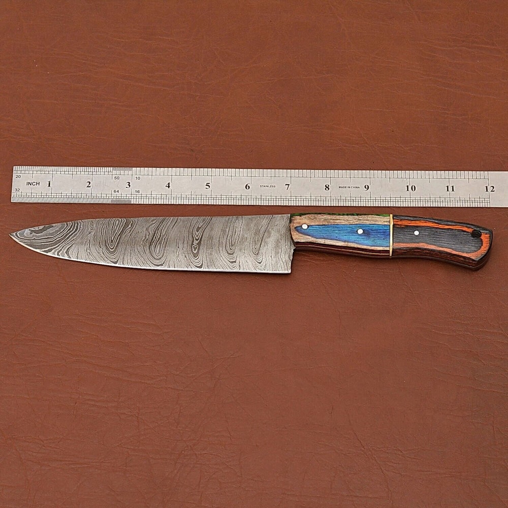 HighQuality Handmade Damascus Kitchen Knife Perfect Chef Gift 2