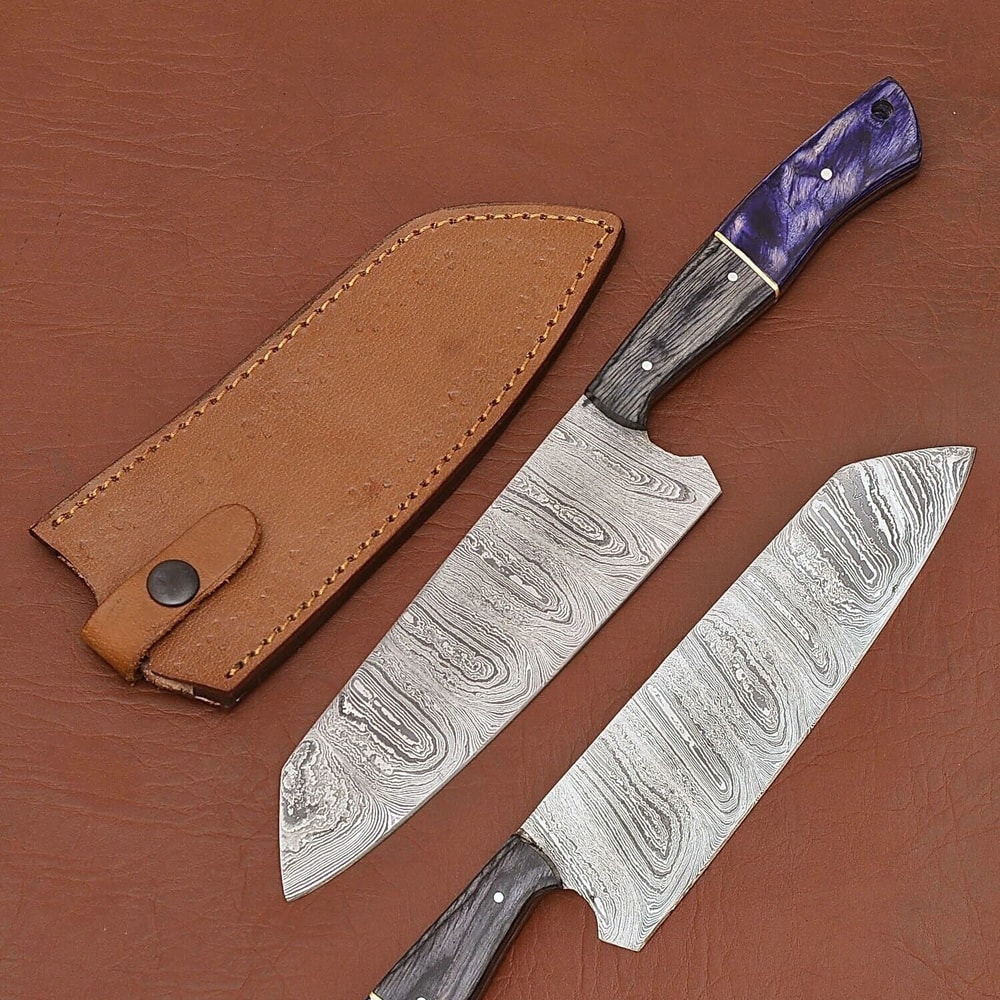 Custom Handmade Damascus Steel Chef Knife Professional Kitchen Cutting Tool 0