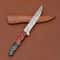 Custom Handmade Damascus Steel Chef Kitchen Knife With Wooden Handle Leather Sheath 12 Full Tang 3