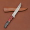 Custom Handmade Damascus Steel Chef Kitchen Knife With Wooden Handle Leather Sheath 12 Full Tang 3