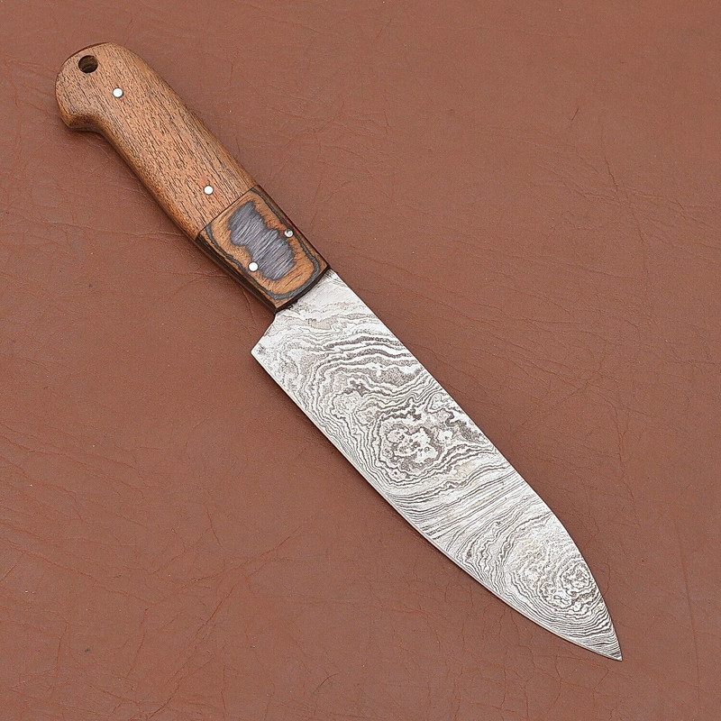 Custom Forged Damascus Chef Knife  Full Tang Kitchen Essential 1