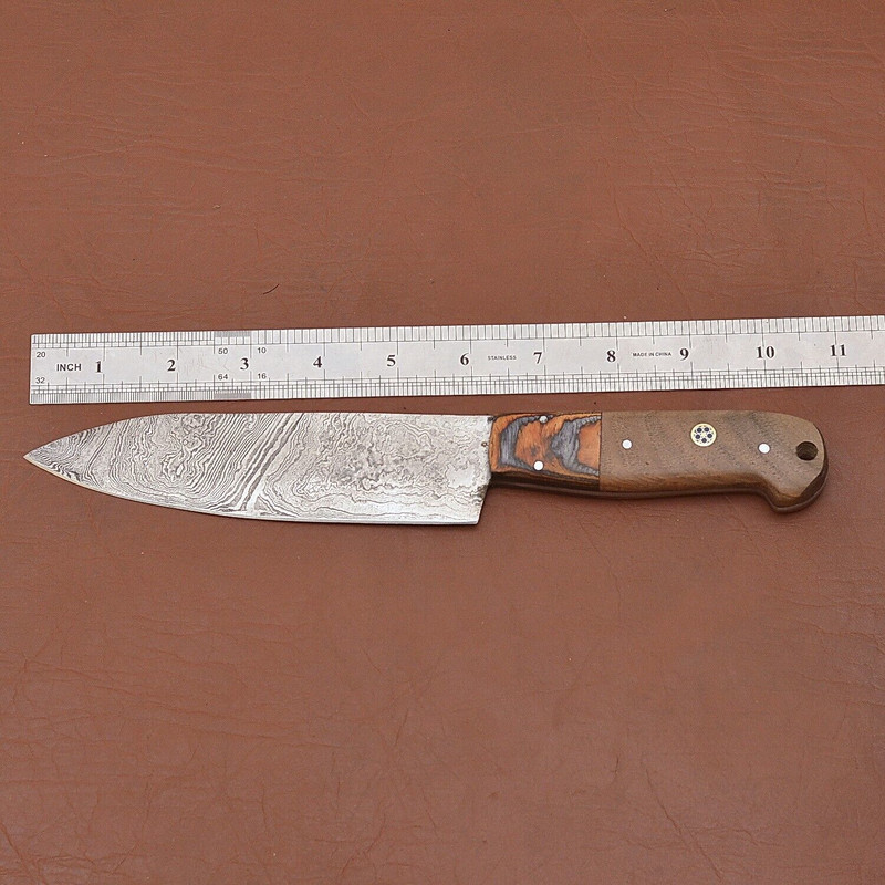 Custom Forged Damascus Chef Knife  Full Tang Kitchen Essential 2