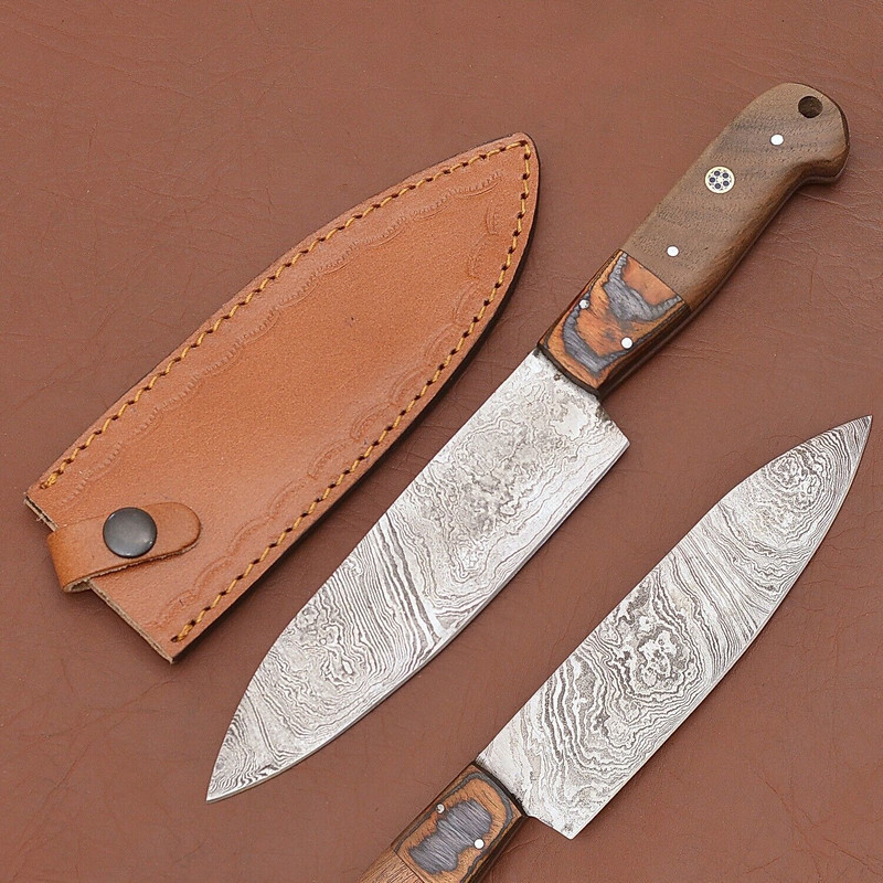 Custom Forged Damascus Chef Knife  Full Tang Kitchen Essential 0