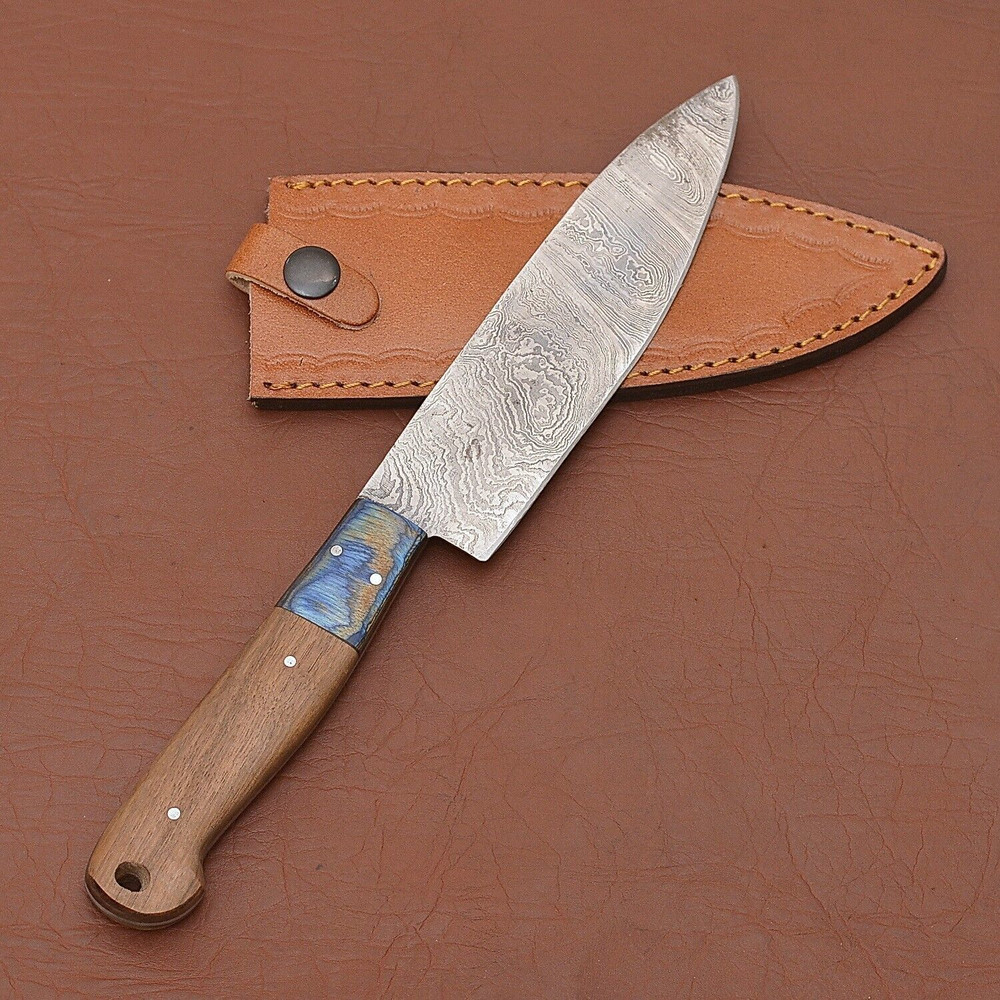 Elegant Handmade Damascus Steel Knife  Chef Choice Kitchen Tool 3