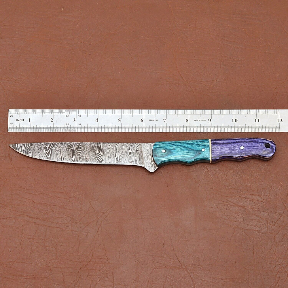 Handmade Damascus Steel Cooking Knife  Perfect Balance  Sharp Edge 2