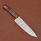 Custom Made Damascus Chef Knife Wooden Handle With Leather Sheath 1