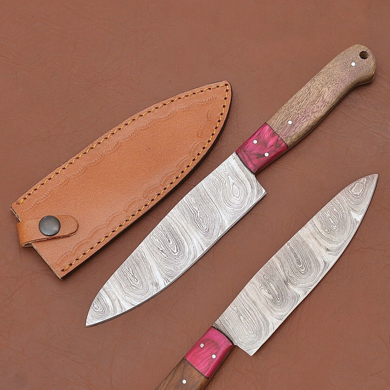 Hand Forged Damascus Steel Knife  Professional Chef  Kitchen Essential 0