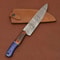 Custom Handmade Damascus Steel Chef Kitchen Knife With Wooden Handle Leather Sheath 12 Full Tang 3