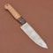 Handmade Damascus Steel Chef Knife Wooden Handle Leather Sheath Kitchen Knife 1