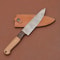 Handmade Damascus Steel Chef Knife Wooden Handle Leather Sheath Kitchen Knife 3