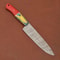 Premium Damascus Steel Chef Knife Handmade With Wood Handle Leather Case 1
