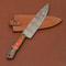 Artisan Forged Damascus Kitchen Knife Sharp 7 Inch Blade With Wooden Handle 3