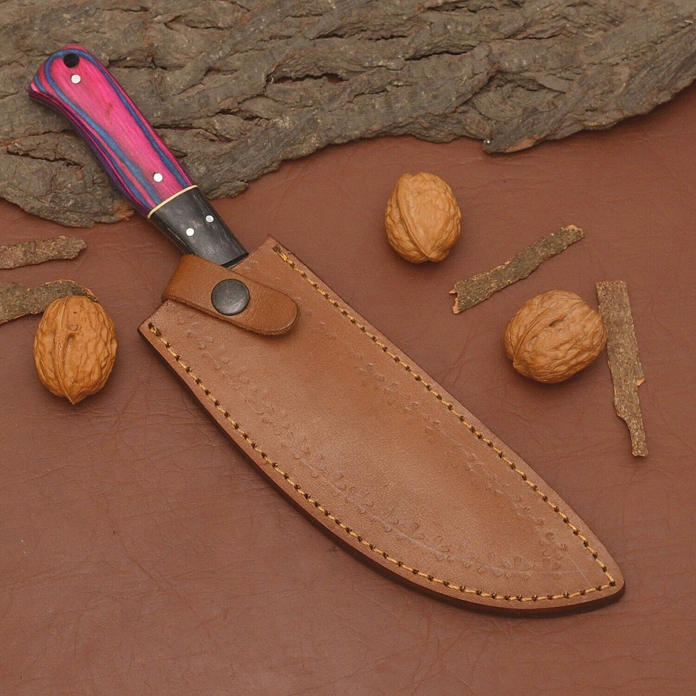 Custom Forged Damascus Steel Chef Fillet Knife  Full Tang Kitchen  Outdoor Knife 3