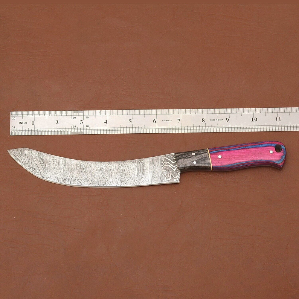 Custom Forged Damascus Steel Chef Fillet Knife  Full Tang Kitchen  Outdoor Knife 2