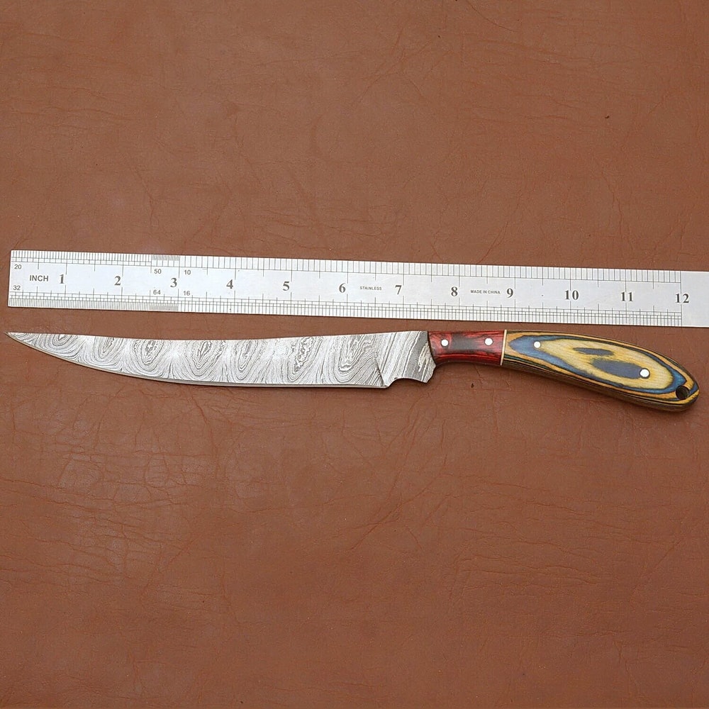 Authentic Damascus Steel Chef Knife Handmade Full Tang Fillet Blade 2