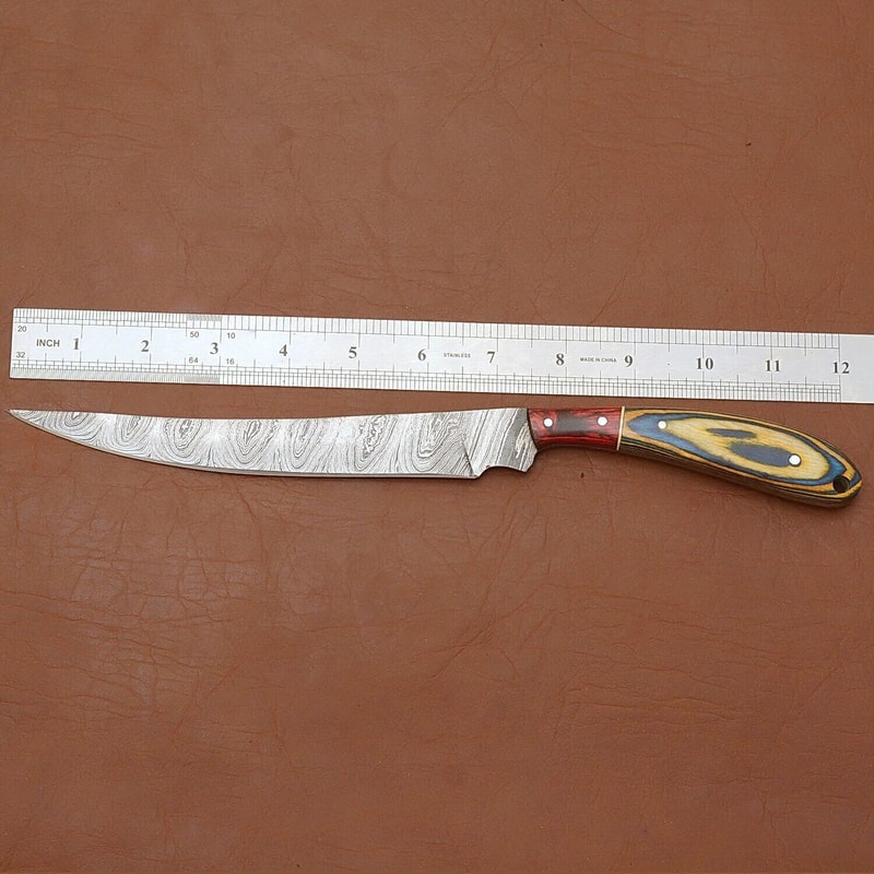 Authentic Damascus Steel Chef Knife Handmade Full Tang Fillet Blade 2