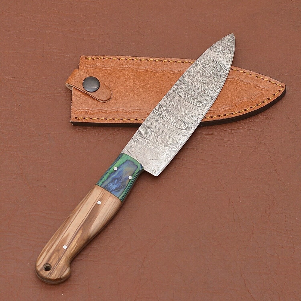 Hand Forged Damascus Steel Fillet Knife Wooden Handle Sharp Edge 3