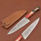 Custom Handmade Damascus Chef Fillet Knife 7 Inch Blade With Leather Sheath 0