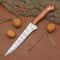 Custom Forged Damascus Steel Kitchen Knife Full Tang Wooden Handle Chef Blade 0