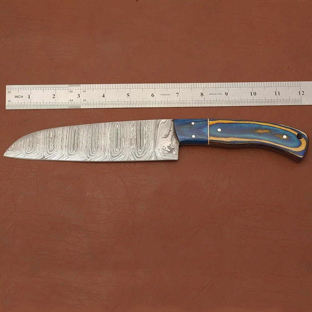 HighQuality Damascus Steel Kitchen Knife Handcrafted Wooden Handle 1