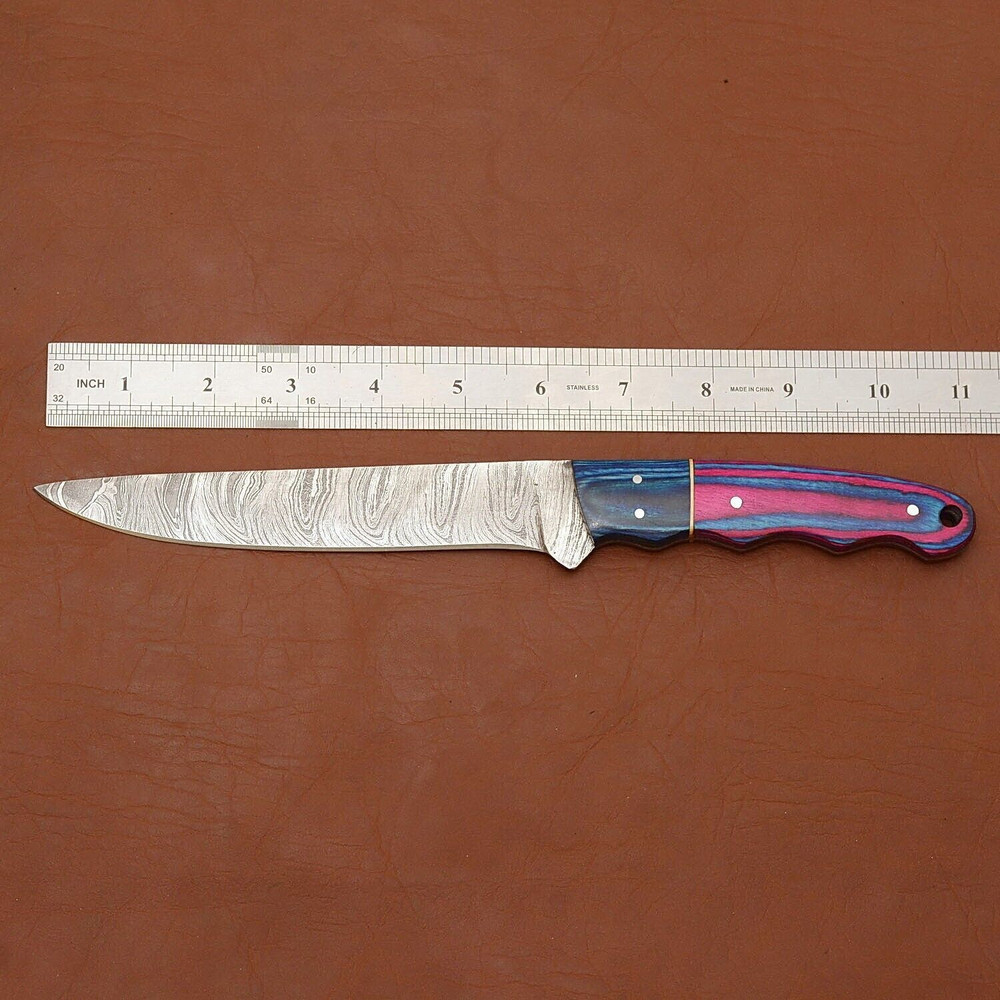 Artisan Forged Damascus Steel Chef Knife Handmade Wooden Handle Masterpiece 2