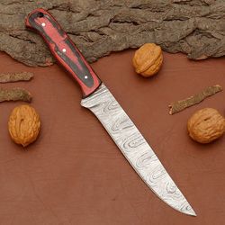 handmade damascus steel chef knife – custom kitchen knife with wooden handle