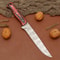 Handmade Damascus Steel Chef Knife Custom Kitchen Knife With Wooden Handle 0