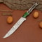 Heritage Series Handmade Damascus Steel Chef Knife Wood Grip Leather Sheath 1