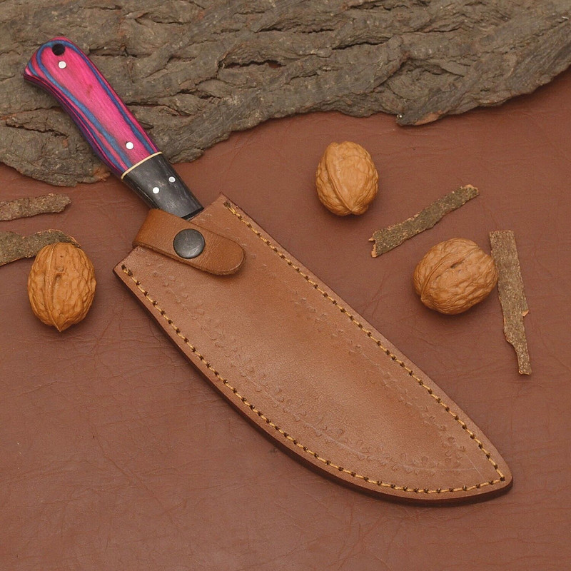 Authentic Hand Forged Damascus Chef Knife  Precision Kitchen Cutter 3
