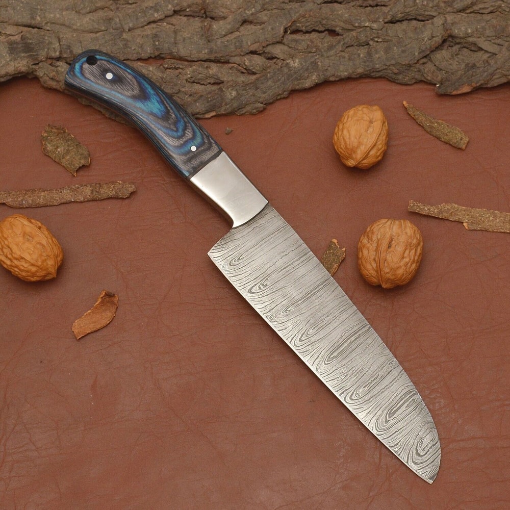 Professional Damascus Steel Kitchen Blade Handmade Chef Knife With Sheath 1