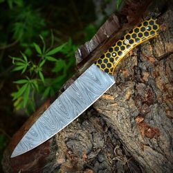 custom hand forged damascus steel chef knife – personalized kitchen gift